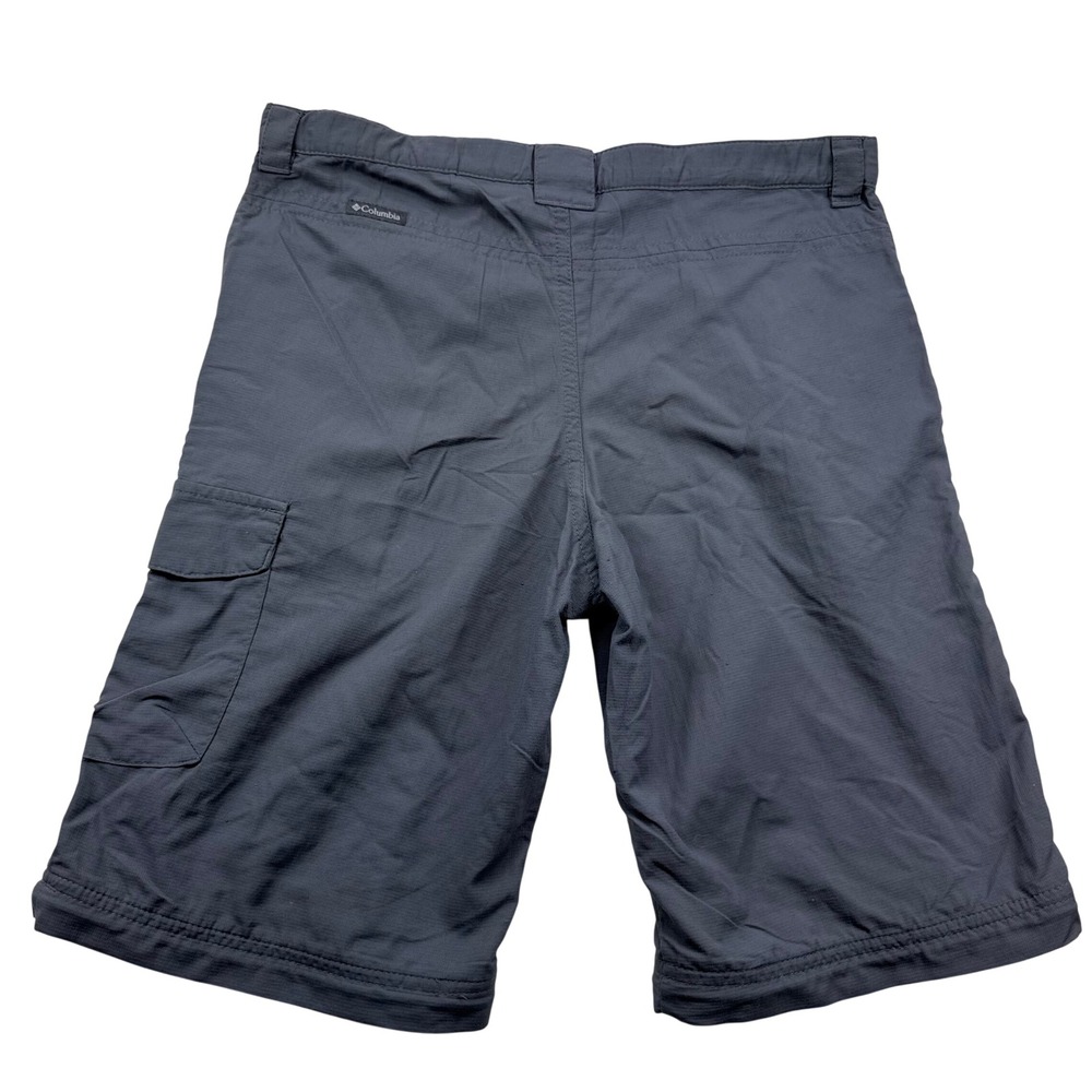 Columbia Boys Gray Omni-Shade Cargo Shorts Size L 14/16 Nylon Hiking Outdoor